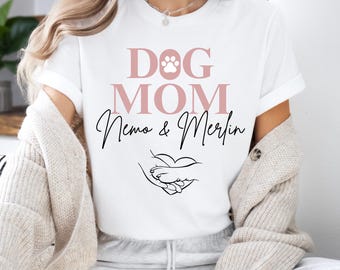 Women's T-Shirt "Dogmom", Personalized Gift Sayings for Dog Mom, For Her, Girlfriend, Dog Owner, Mother's Day, Dog Lover