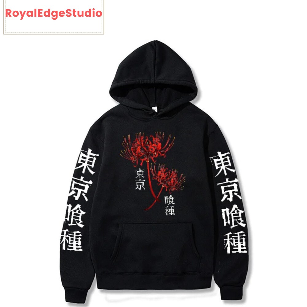 Anime Ghoul Hoodie , Spider Lily Hoodie , Harajuku Hoodie , Streetwear Hoodie , Graphic Hoodie , Casual Hoodie , Unisex Hoodie Animood Collections