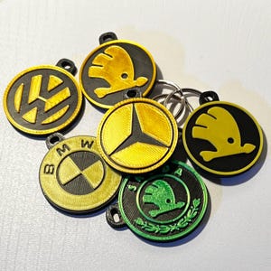 Euro Car Keyring: 3D Printed Ornament - Skoda, Mercedes, BMW, VW . . .
