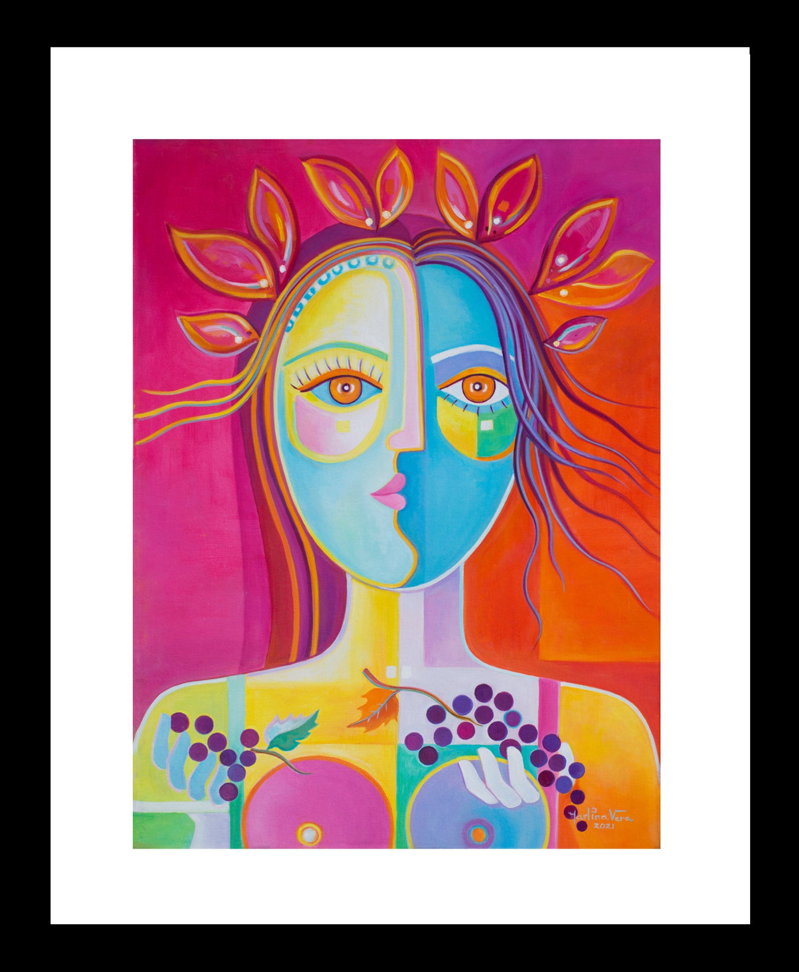 Cubism Bathing Cubism Original Oil Painting on Canvas, Expressionism Art, Marlina Vera ...