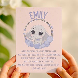 cartão de aniversário personalizado para menina fofa