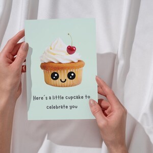Birthday Card, Cupcake birthday card,printable Birthday Card,happy birthday card, sweet Birthday Card, celebration card,aesthetic Birthday