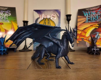 Wings of Fire inspired NightWing Dragon - Moon 3D printed dragon