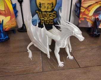 Wings of Fire inspired IceWing Dragon - Winter 3D printed dragon