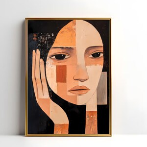 Abstracte muurkunst, modern afdrukbaar muurdecor, minimalistische abstracte print, esthetische woondecoratie, neutrale muurkunst voor woonkamer en kantoor