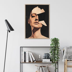 Modern Feminine Geometric Portrait Printable Wall Art – Abstract Minimalist Wall Art, Artwork, Contemporary Wall Decor for Home & Office