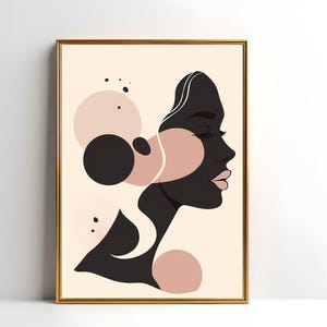 Abstract Woman Portrait - Modern Minimalist Wall Art Print High-Quality Digital Download for Office, Home Décor. Contemporary Printable Art