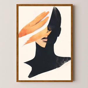 Abstract Feminine Portrait Wall Art, Digital Print Decor, Modern Aesthetic Art, Minimalist Printable Artwork, Home & Office Decor, Boho Art
