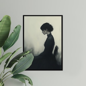 Vintage Painted Woman Portrait Printable Wall Art - Classic Feminine Artwork, Elegant Vintage Digital Painting for Home and Office Decor