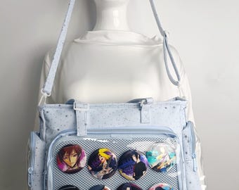Bolso Ita grande con estampado de estrellas, bolsos cruzados Ita de anime, monedero con exhibidor de pins