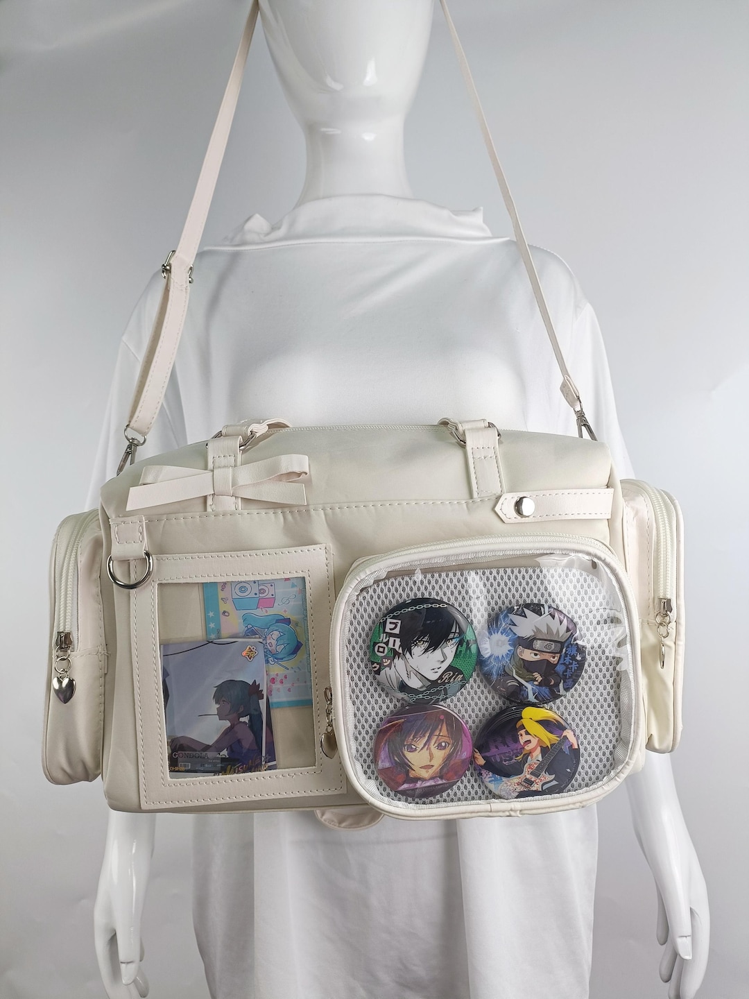 Handmade Ita Bag, Pin and Doll Display, Anime Crossbody Bag 