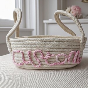 Benutzerdefinierte Name Handmade Korb, Spielzeug Aufbewahrungskorb, Babypartygeschenke, Kleidung Aufbewahrungskorb, Spielzeugkorb, Baby Namen Geschenk, personalisierte Geschenke