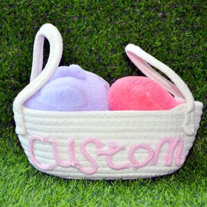 Handgefertigter Namenskorb, personalisierter Babyparty-Geschenkkorb, Spielzeug-Aufbewahrungskorb, Kleidungsablagekorb, Neugeborenengeschenk, personalisierte Geschenke