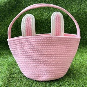 Personalisierter rosa Häschen-Hundespielzeugkorb, neues Katzenspielzeug-Hundegeschenk, Hundespielzeug-Vorratsbehälter, kundenspezifischer Haustier-Spielzeugkorb, neue Welpengeschenk-Haustier-Spielzeug-Box
