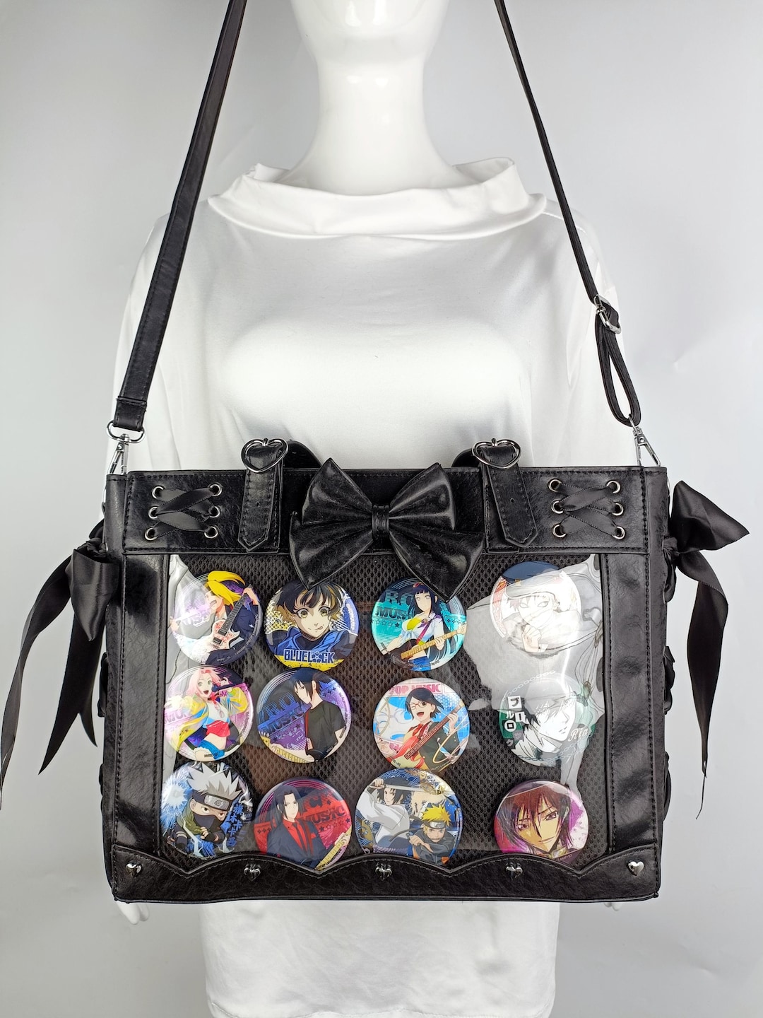 PU Leather Ita Bag Crossbody Backpack Satchel for Pins & Cosplay Amazon.com: Ita Bag Multi-Purpose Backpack Crossbody Satchel  main image 3