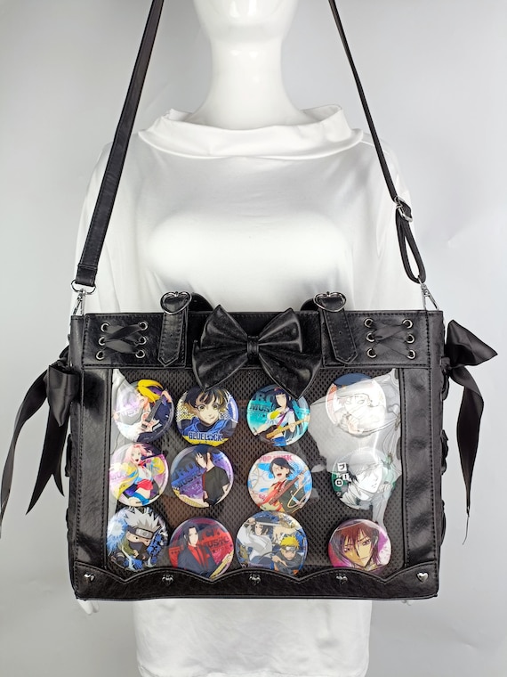 Handmade PU Leather Ita Bag, Multiple Colors, Anime Pin  display picture 3
