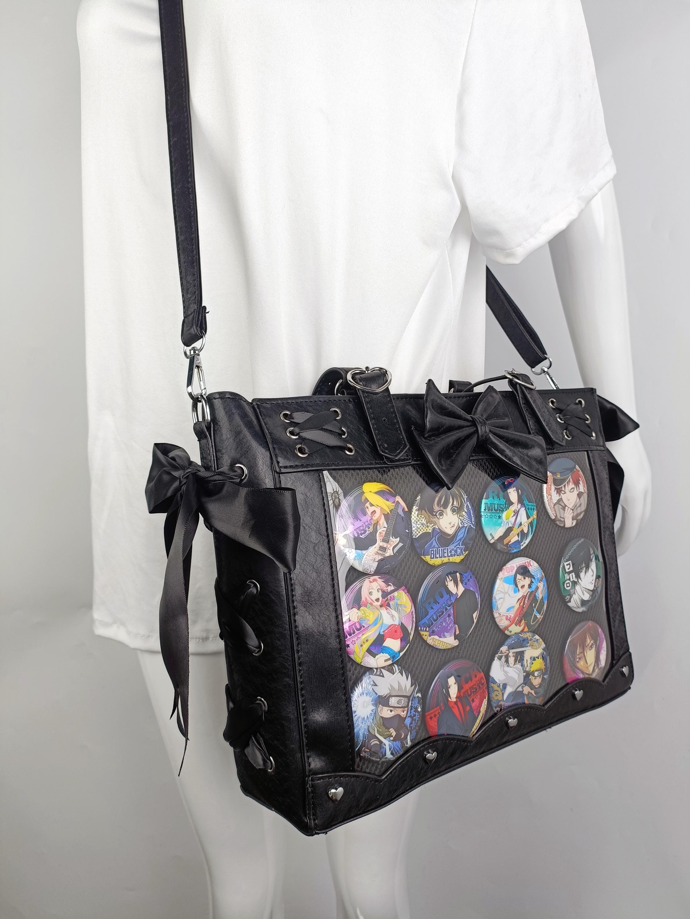 Handmade PU Leather Ita Bag, Multiple Colors, Anime Pin  display picture 1