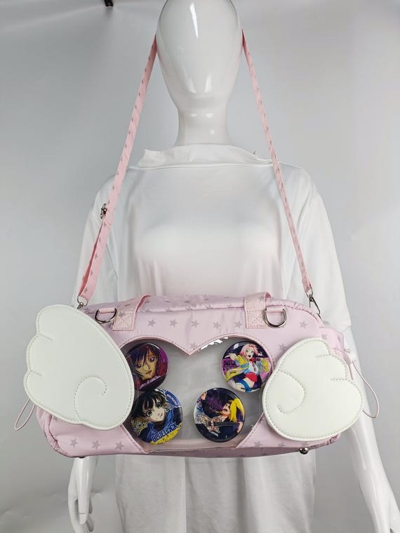 Pink Star Handmade Ita Bag, Two Sided Window, Pin Display  display picture 1
