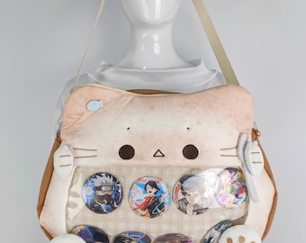 Süße Katze Ita Bag, Plüsch Pin Display, Anime Crossbody Rucksack