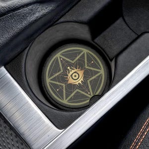 Okkultes Auge Auto-Untersetzer, Gothic Auto-Dekor, Hexe Autozubehör, coole Auto-Dekore, Autountersetzer
