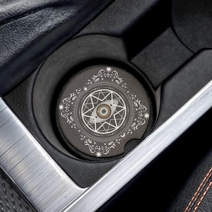 Occult Eye Soapstone Car Coaster, Gothic Car Decor, Witch Car Accessory, Cool Car Decore, Carcoasters