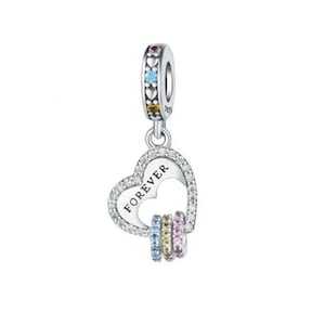 S925 Forever Hearts Dangle Armband Charm, Anhänger Charm, für Pandora Armband, 925 Sterling Silber Charm für Armband Frauen Anhänger Schmuck