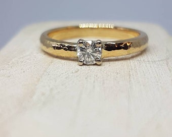 18ct yellow gold and 18ct white gold with diamond engagement ring.