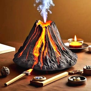 Volcano Silicone Mold for DIY Crafts & Aromatherapy Candle Making, Volcanic Theme DIY Mold Suitable for Wax Gypsum Resin Jesmonite Cement