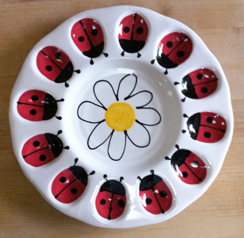 Deviled Egg Plate Ladybugs image 1