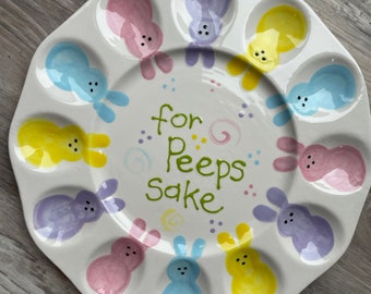 Deviled Egg Plate - For Peeps Sake Bunnies