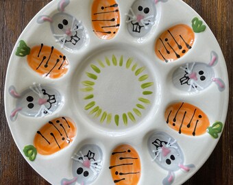 Deviled Egg Plate - Bunny and Carrot