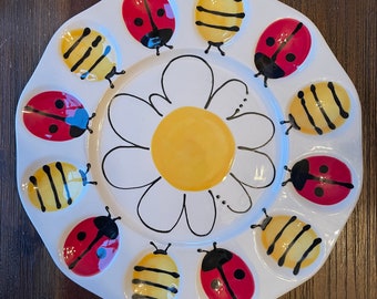 Deviled Egg Plate - Bumblebees & Ladybugs