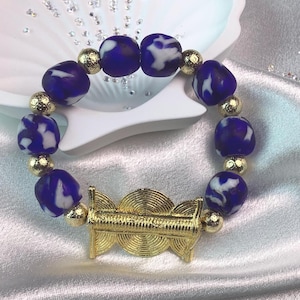 Handmade African Beaded Bracelet – Ghana Glass Beads – Unique Cultural Jewelry Gift