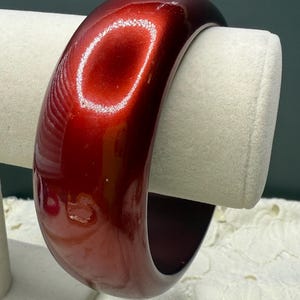Vintage Lucite Large Chunky Red Bangle Trending