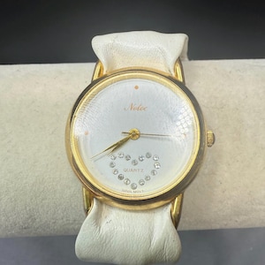 Vintage White Leather Netec Watch