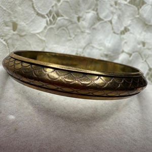 Vintage Schlangenleder Design Kupfer Armreif mit Prägung