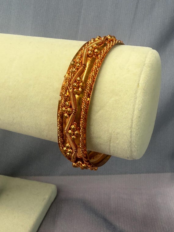 Vintage Solid Copper Wired Bracelet Bangle Bracel… - image 1