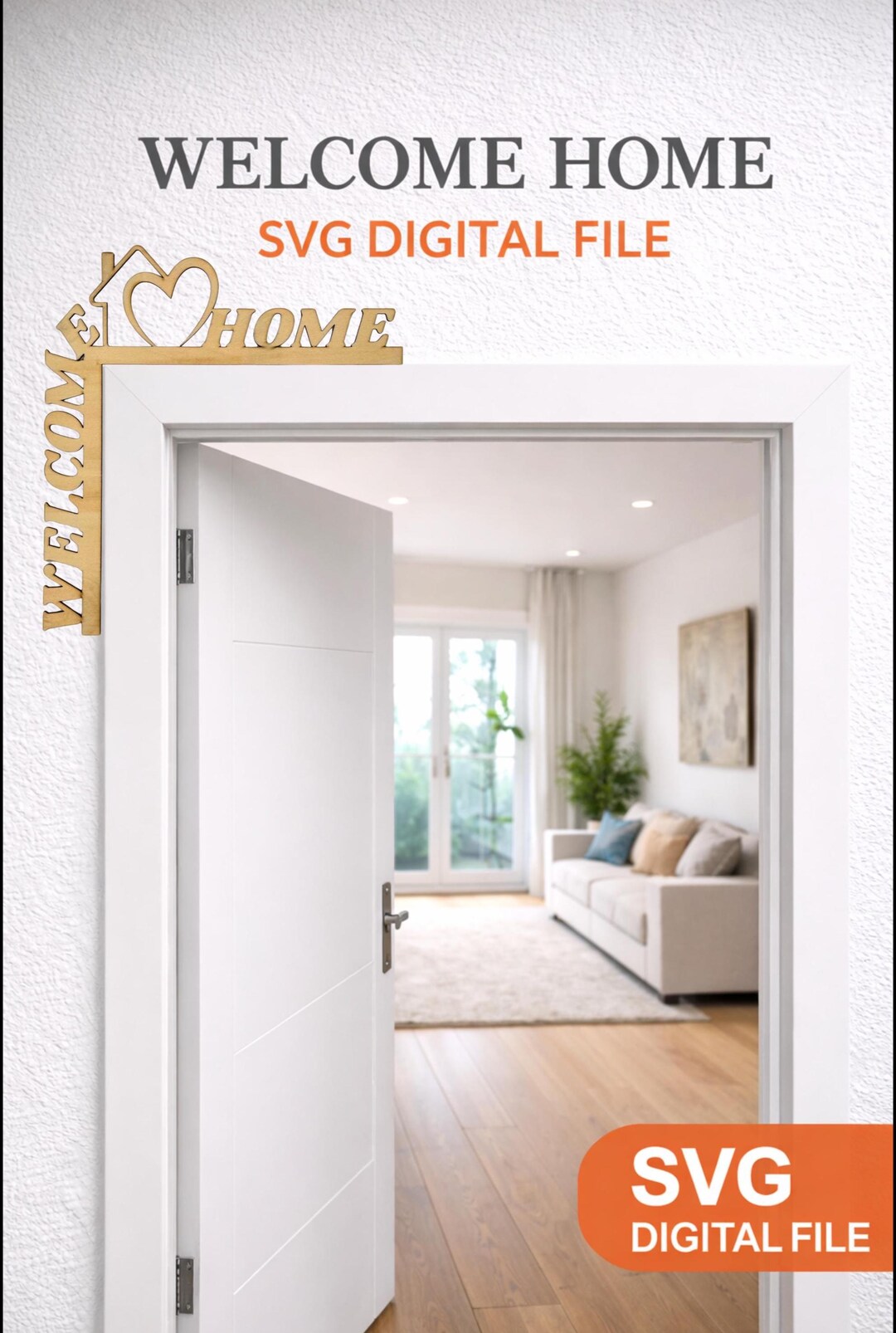 Welcome Home Door Frame Sign SVG | Door Topper SVG File | Entryway Door ...