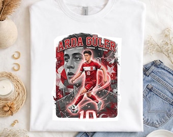 Koszulka piłkarska Arda Güler Türkiye – koszulka z grafiką tureckiej gwiazdy futbolu, koszulka kibica Mistrzostw Świata 2026, bluza z kapturem w stylu vintage streetwear