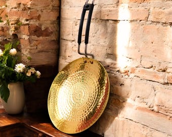 Tawa | Grillplatte | Pfanne | Messing Handarbeit | Authentische indische Kochpfanne