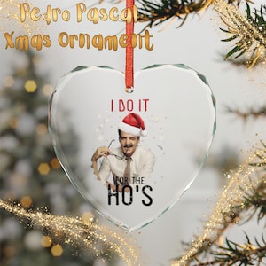 Pedro Pascal Weihnachtsbaumschmuck aus Kristallglas | Weihnachtsdeko für Promi-Fans