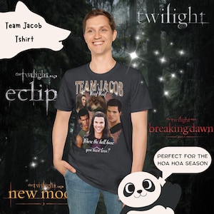 T-shirt Team Jacob, Twilight Fan Apparel, Tee Softstyle unisexe, Cadeau pour les fans de Jacob Black, Tenue de soirée cinéma, Chemise rétro nostalgie