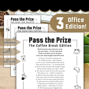 Team Building Pass the Prize, Office Party Games, Poem Style, Office Ice breaker, Work Party Games, Left Right Game for Coworker Party