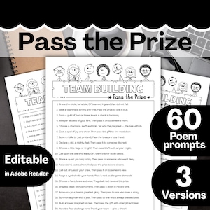 Team Building Games, Pass the Prize Poem, Pass the Gift Rhyme, Office Party Games, Left Right Game for Office Group Activity, Coworker Party