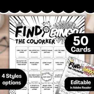 Find the Coworker Bingo Cards, Office Party Games, Team Building Games, Work Party Games, Ice Breaker Games, Mingle Bingo, Office Bingo