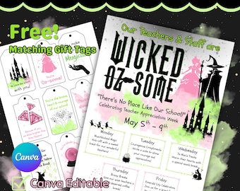 Flyer Wizard of Oz Teacher Appreciation Week: geweldig thema docentenplan, bewerkbare canva-sjabloon