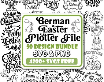 German Easter SVG Bundle: Funny Rabbits, German Sayings (Digital Download)