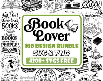 Paquete SVG para amantes de los libros / Diseños de lectura vintage (descarga digital)