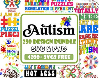 Autismus Bewusstsein SVG Bundle: 250+ Designs (Digitaler Download)