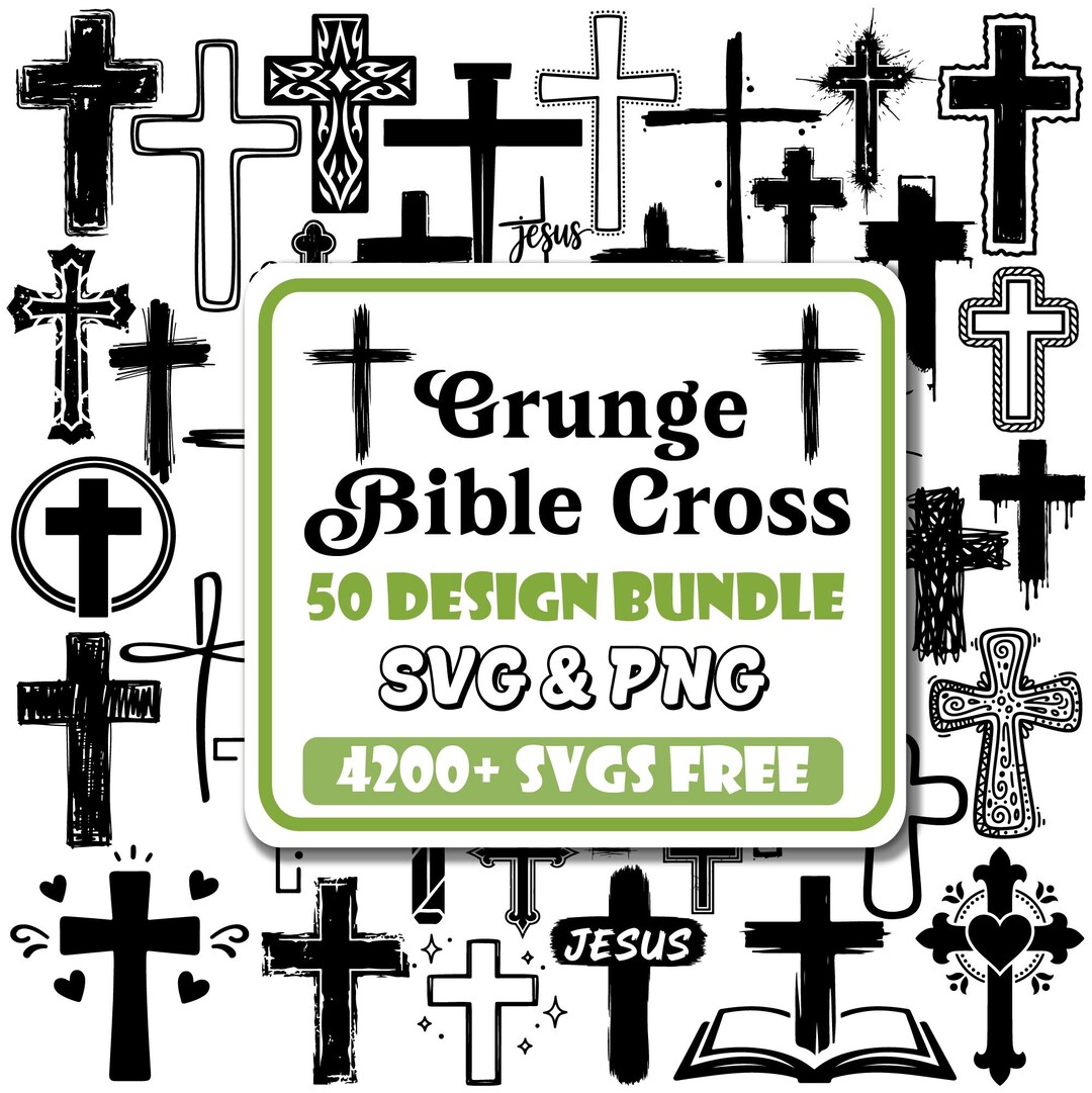 Grunge Bible Cross SVG Bundle |grunge Cross Svg |christian Cross |jesus ...